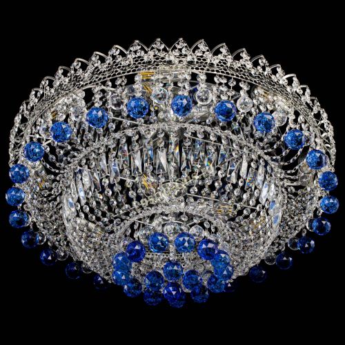 Люстра Хрустальный каскад №3 Шар синяя в Кирове Гусь Хрустальный