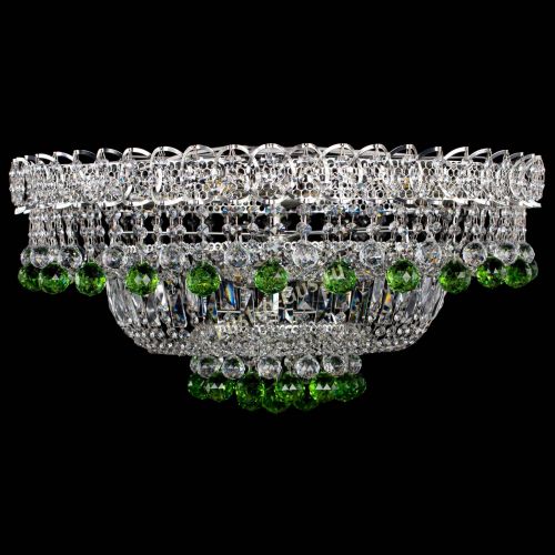 Люстра Хрустальный каскад №3 Шар зеленая в Кирове Гусь Хрустальный