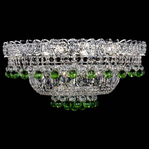 Люстра Хрустальный каскад №3 Шар зеленая в Кирове Гусь Хрустальный
