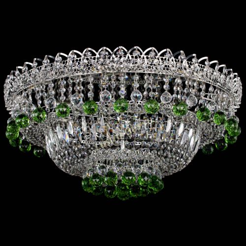 Люстра Хрустальный каскад №3 Шар зеленая в Кирове Гусь Хрустальный