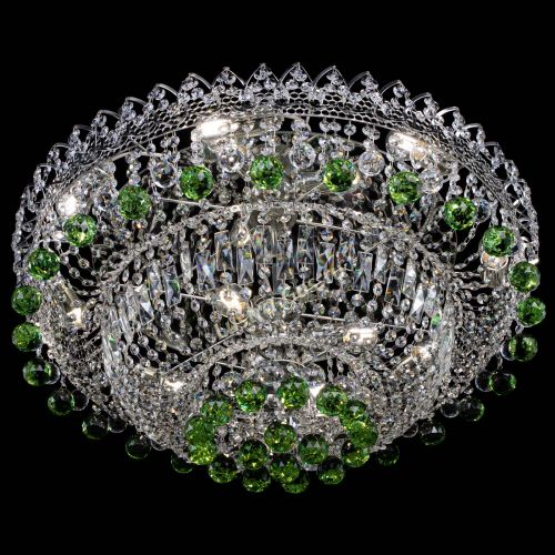 Люстра Хрустальный каскад №3 Шар зеленая в Кирове Гусь Хрустальный