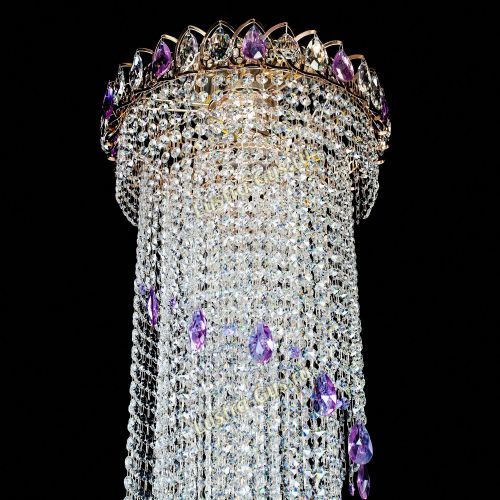 Люстра Хрустальный Каскад №5 фиолетовый в Кирове Гусь Хрустальный