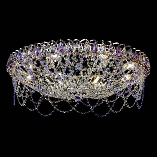 Люстра Каскад Ажур 700 мм фиолетовый в Кирове Гусь Хрустальный