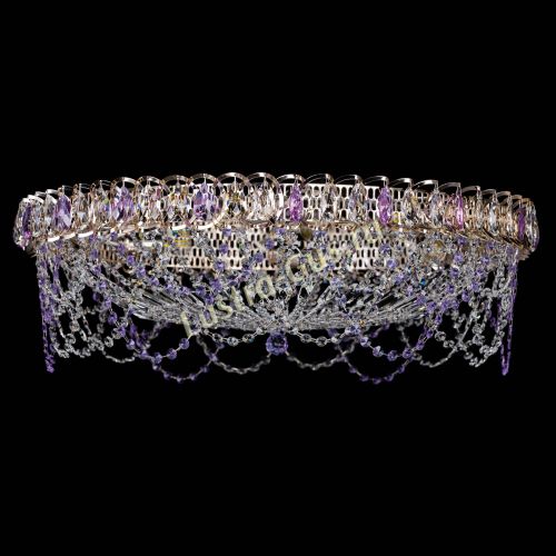 Люстра Каскад Ажур 700 мм фиолетовый в Кирове Гусь Хрустальный