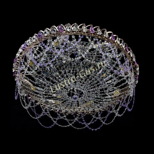 Люстра Каскад Ажур 700 мм фиолетовый в Кирове Гусь Хрустальный