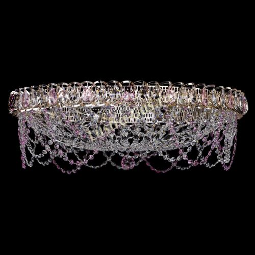 Люстра Каскад Ажур 700 мм розовый в Кирове Гусь Хрустальный