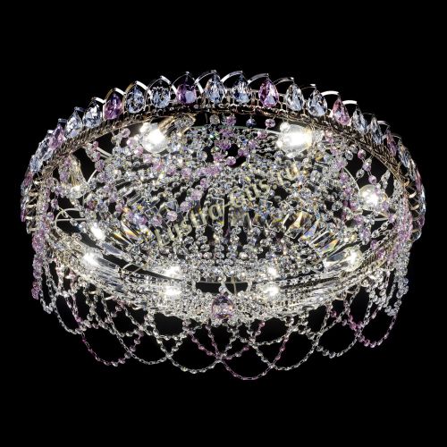 Люстра Каскад Ажур 700 мм розовый в Кирове Гусь Хрустальный