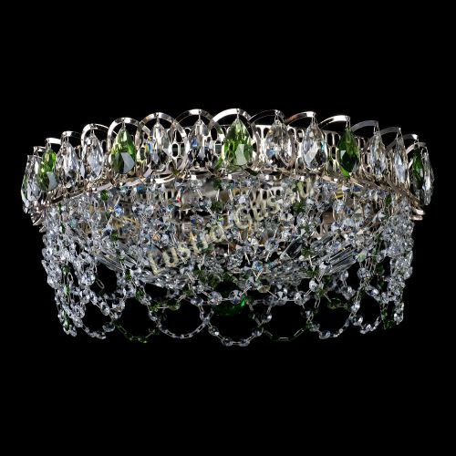Люстра Хрустальный Каскад Ажур зеленый в Кирове Гусь Хрустальный