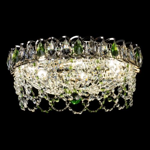 Люстра Хрустальный Каскад Ажур зеленый в Кирове Гусь Хрустальный