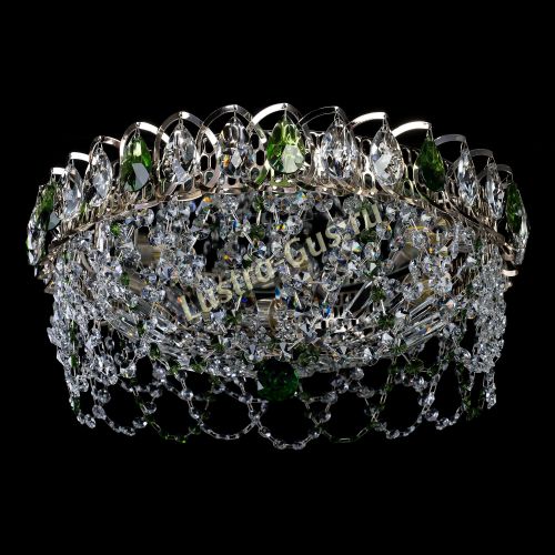 Люстра Хрустальный Каскад Ажур зеленый в Кирове Гусь Хрустальный