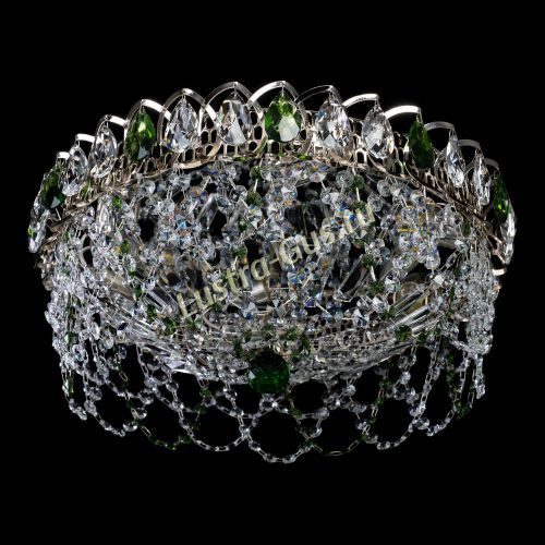Люстра Хрустальный Каскад Ажур зеленый в Кирове Гусь Хрустальный