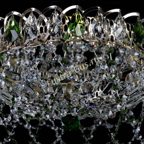Люстра Хрустальный Каскад Ажур зеленый в Кирове Гусь Хрустальный