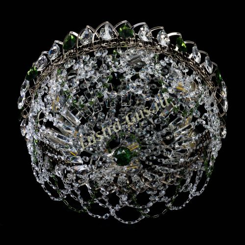 Люстра Хрустальный Каскад Ажур зеленый в Кирове Гусь Хрустальный