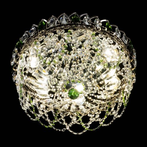 Люстра Хрустальный Каскад Ажур зеленый в Кирове Гусь Хрустальный