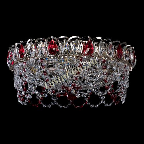 Люстра Хрустальный Каскад Ажур красный в Кирове Гусь Хрустальный