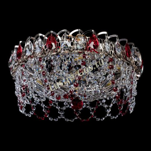 Люстра Хрустальный Каскад Ажур красный в Кирове Гусь Хрустальный