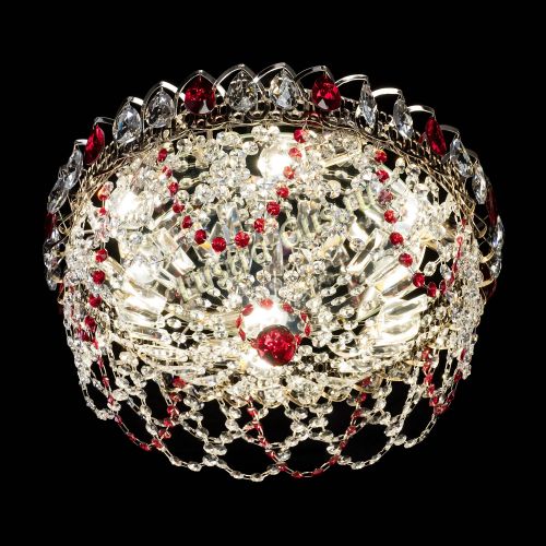 Люстра Хрустальный Каскад Ажур красный в Кирове Гусь Хрустальный