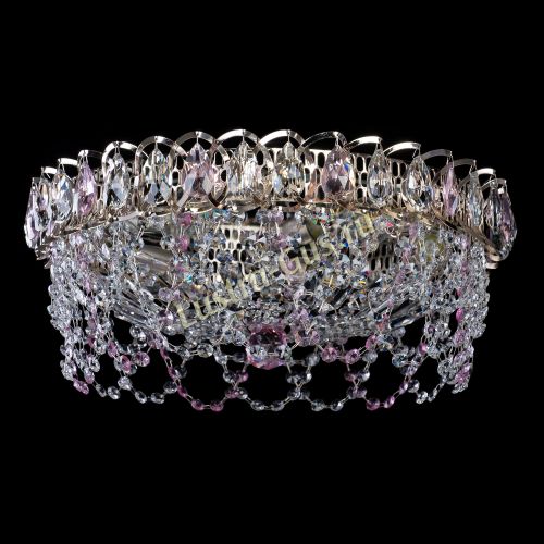 Люстра Хрустальный Каскад Ажур розовый в Кирове Гусь Хрустальный