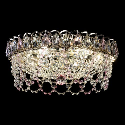 Люстра Хрустальный Каскад Ажур розовый в Кирове Гусь Хрустальный