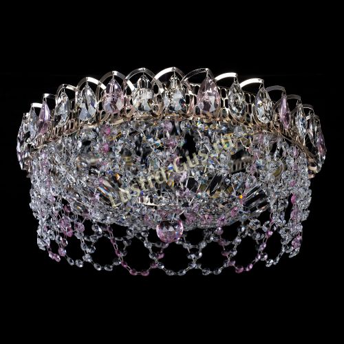 Люстра Хрустальный Каскад Ажур розовый в Кирове Гусь Хрустальный