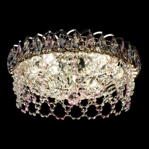 Люстра Хрустальный Каскад Ажур розовый в Кирове Гусь Хрустальный