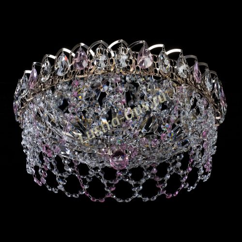 Люстра Хрустальный Каскад Ажур розовый в Кирове Гусь Хрустальный