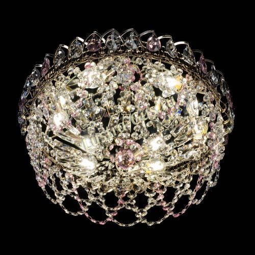 Люстра Хрустальный Каскад Ажур розовый в Кирове Гусь Хрустальный