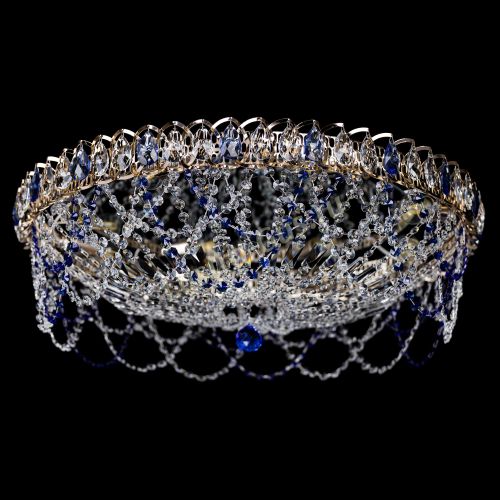 Люстра Каскад Ажур 700 мм синий в Кирове Гусь Хрустальный