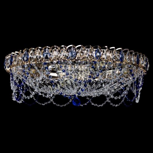 Люстра Каскад Ажур 700 мм синий в Кирове Гусь Хрустальный