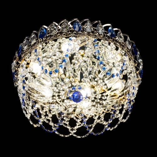 Люстра Хрустальный Каскад Ажур синий в Кирове Гусь Хрустальный