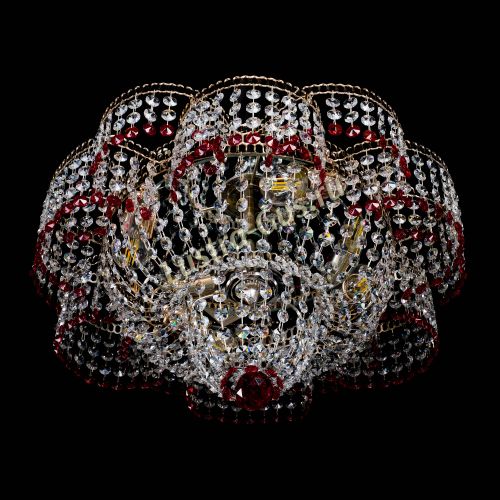 Люстра Камелия №1 красная в Кирове Гусь Хрустальный