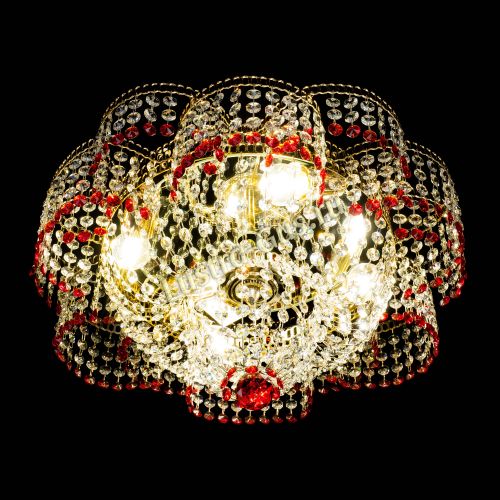 Люстра Камелия №1 красная в Кирове Гусь Хрустальный