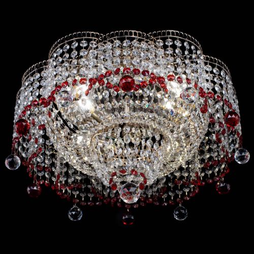 Люстра Камелия №4 красная в Кирове Гусь Хрустальный