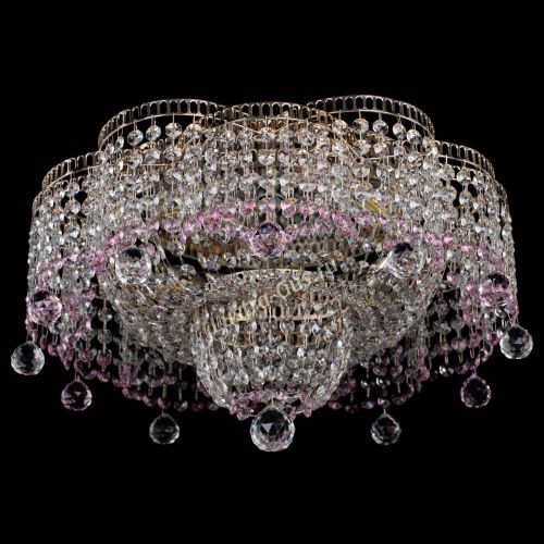 Люстра Камелия №4 розовая в Кирове Гусь Хрустальный