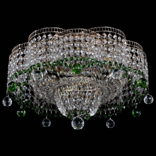 Люстра Камелия №4 зеленая в Кирове Гусь Хрустальный