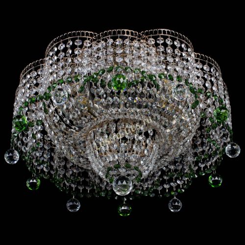 Люстра Камелия №4 зеленая в Кирове Гусь Хрустальный