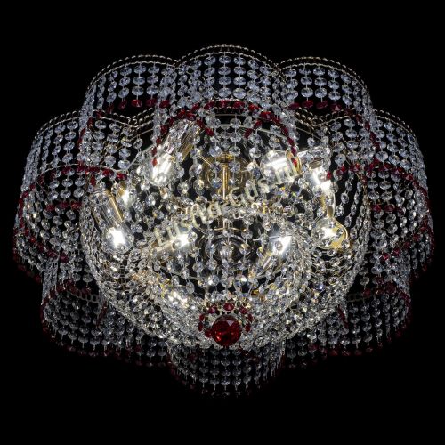 Люстра Камелия №1 красная в Кирове Гусь Хрустальный