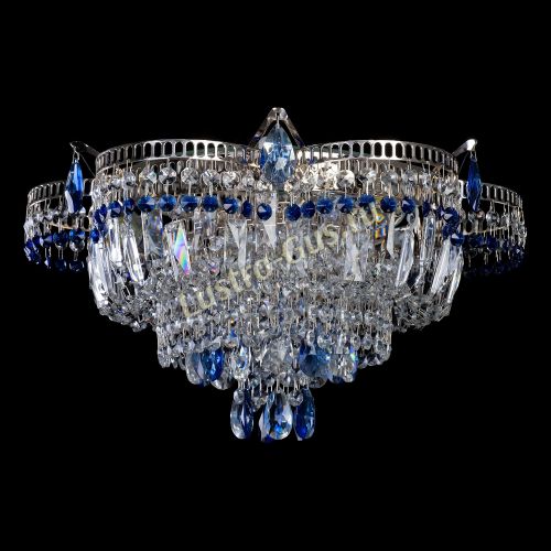 Люстра Камея №1 - 3 лампы синяя в Кирове Гусь Хрустальный