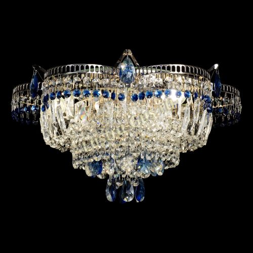 Люстра Камея №1 - 3 лампы синяя в Кирове Гусь Хрустальный
