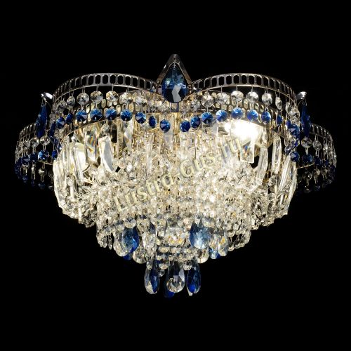 Люстра Камея №1 - 3 лампы синяя в Кирове Гусь Хрустальный