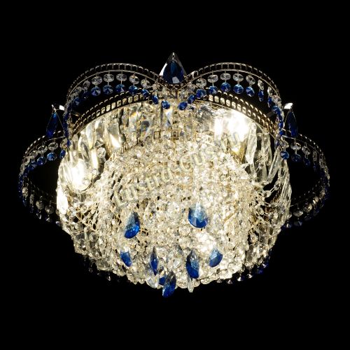 Люстра Камея №1 - 3 лампы синяя в Кирове Гусь Хрустальный