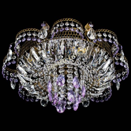 Люстра Камея №4 под бронзу фиолетовая в Кирове Гусь Хрустальный