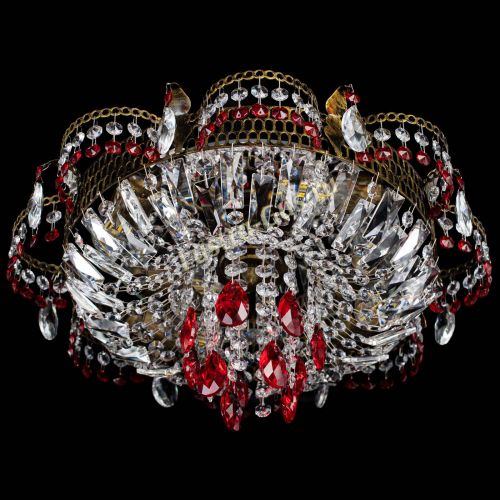 Люстра Камея №4 под бронзу красная в Кирове Гусь Хрустальный