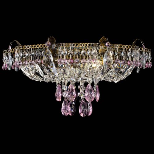 Люстра Камея №4 под бронзу розовая в Кирове Гусь Хрустальный