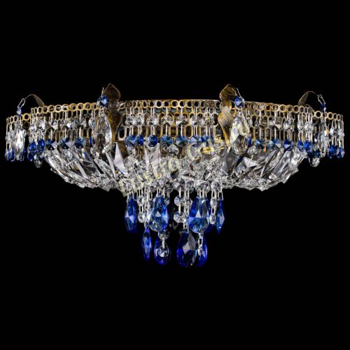 Люстра Камея №4 под бронзу синяя в Кирове Гусь Хрустальный