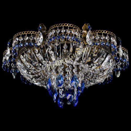 Люстра Камея №4 под бронзу синяя в Кирове Гусь Хрустальный