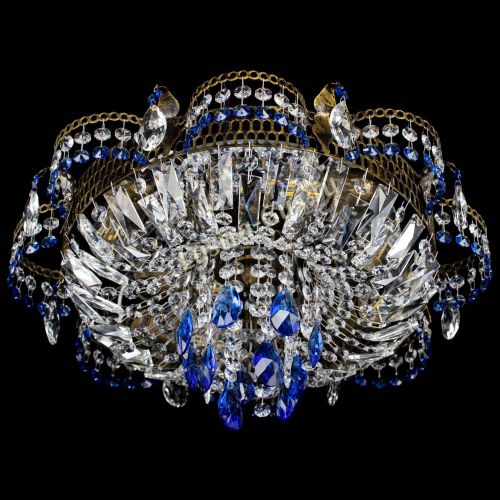 Люстра Камея №4 под бронзу синяя в Кирове Гусь Хрустальный