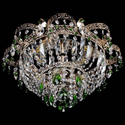 Люстра Камея Флора №4 зеленая в Кирове Гусь Хрустальный