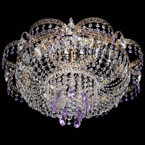 Люстра Камея Флора Журавлик №6 фиолетовая в Кирове Гусь Хрустальный