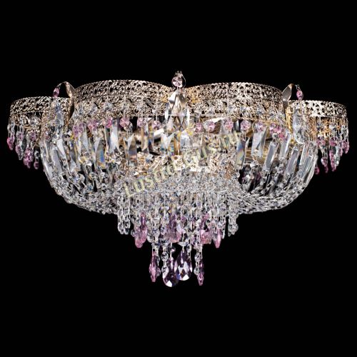 Люстра Камея Флора Журавлик №6 розовая в Кирове Гусь Хрустальный